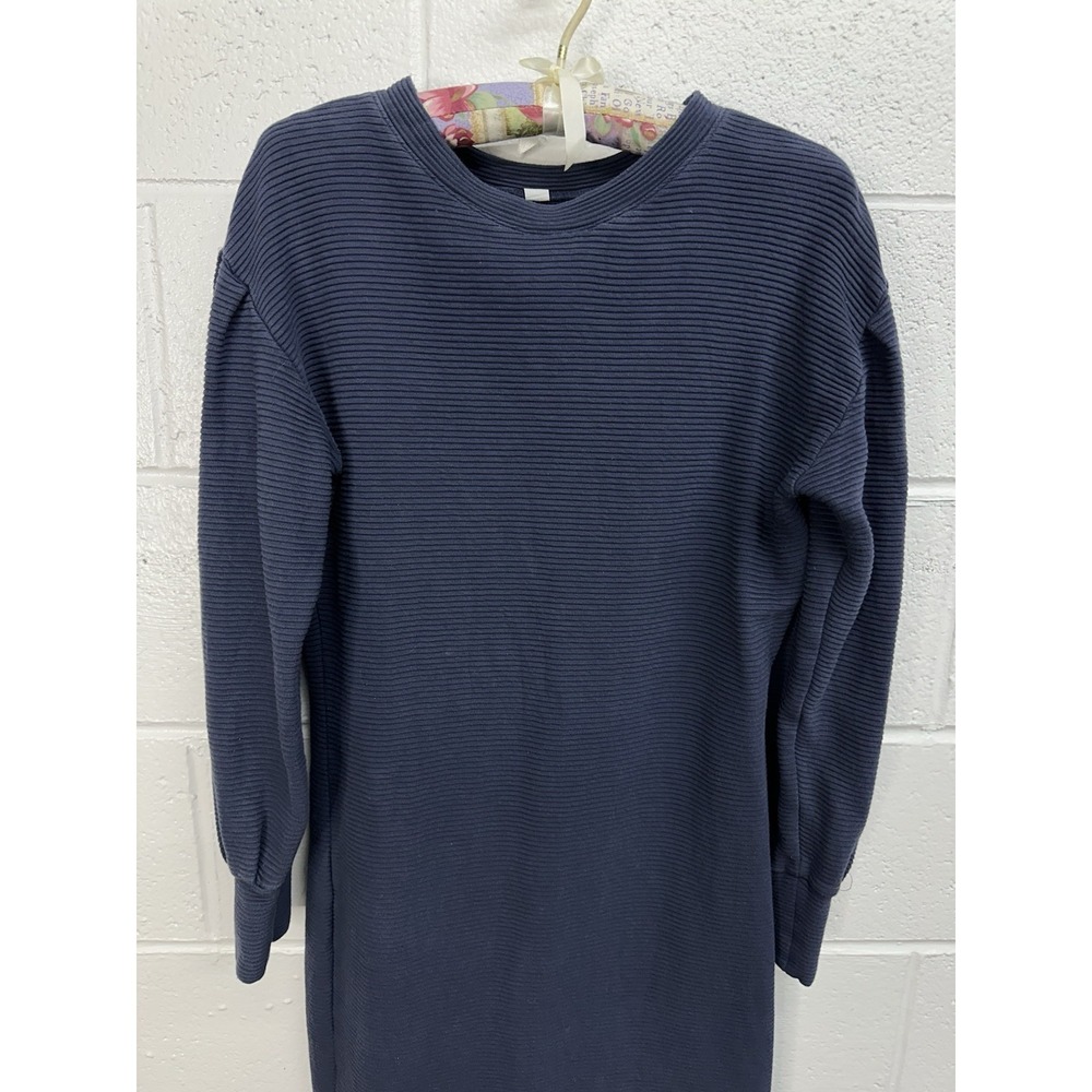 Albion Fit Sweater Dress Navy Blue Ribbed‎ Long Sleeve / Women's Small Tall